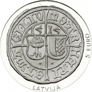 Lettonie 5 Euro 2015 Livonian Ferding 500 ans