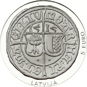 Łotwa 5 Euro 2015 Livonian Ferding 500 lat