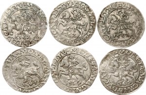 Litauen Polgrosz 1562 & 1564 Vilnius Lot von 6 Münzen