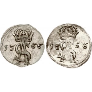 Lituania Dwudenar 1566 Vilnius Lotto di 2 monete
