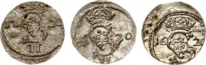 Litwa Dwudenar 1620 Wilno Zestaw 3 monet