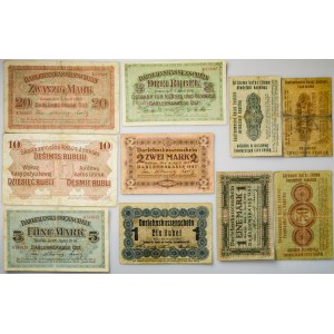 Allemagne Pologne Lituanie 20 Kopecks - 10 Roubles 1916 Posen &amp; 1/2 - 20 Mark 1918 Lot de 10 pièces