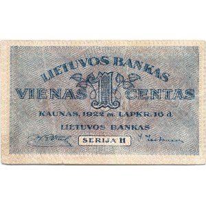 Lituanie 1 Centas 1922