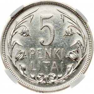 Lituanie 5 Litai 1925 NGC AU DÉTAILS