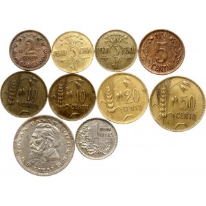 Lituania 2 Centai - 5 Litai 1925-1936 Lotto di 10 monete