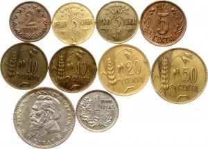 Litva 2 centai - 5 litai 1925-1936 Sada 10 mincí