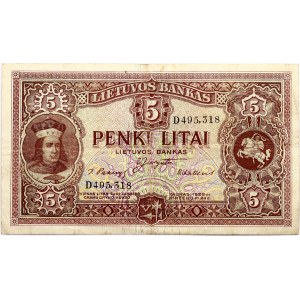 Lithuania 5 Litai 1929 Vytautas the Great