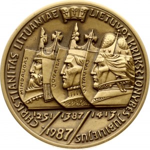 Litwa Medal Jubileusz Chrześcijaństwa Litewskiego ND (1987)