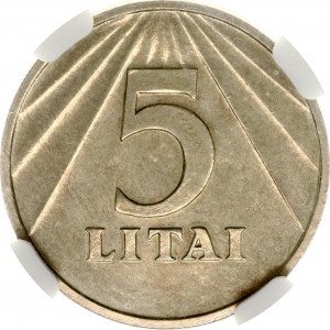 Litwa 5 Litai 1991 NGC UNC SZCZEGÓŁY