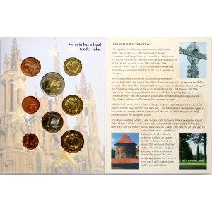 Lituania 1 Euro Cent - 2 Euro 2004 Set di sonda Monete di fantasia Lotto di 8 monete