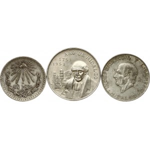Mexico 1 - 5 Pesos 1923-1956 Lot of 3 coins