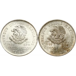 Mexiko 5 Pesos 1953 Los von 2 Münzen