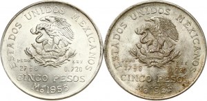 Messico 5 Pesos 1953 Lotto di 2 monete