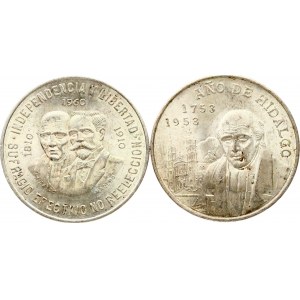 Mexique 5 Pesos 1953 &amp; 10 Pesos 1960 Lot de 2 pièces