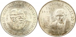 Mexiko 5 pesos 1953 & 10 pesos 1960 Sada 2 mincí