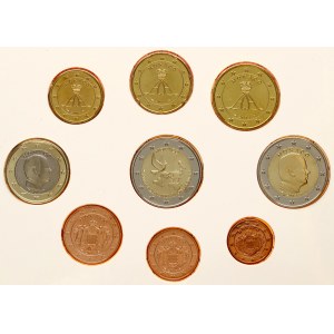 Monako 1 eurocent - 2 Euro 2013 Sada 9 mincí