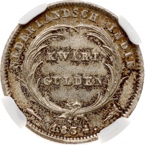 Netherlands East Indies 1/4 Gulden 1834 NGC UNC DETAILS