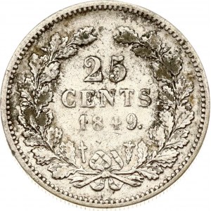 Holandia 25 centów 1849