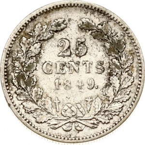 Netherlands 25 Cents 1849