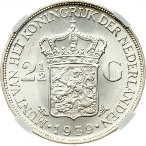 Nizozemsko 2½ zlatého 1939 NGC MS 62