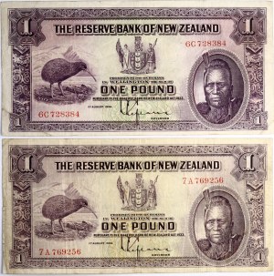 Nouvelle-Zélande 1 livre 1933 Lot de 2 pièces