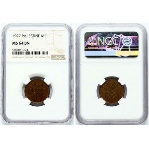 Palästina 1 Mil 1927 NGC MS 64 BN