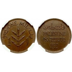 Palestina 1 Mil 1927 NGC MS 64 BN