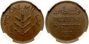 Palestyna 1 Mil 1927 NGC MS 64 BN