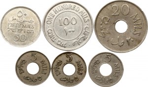 Palestína 5 Mils - 100 Mils 1927-1939 Lot of 6 coins