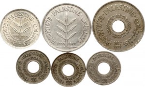 Palestina 5 Mils - 100 Mils 1927-1939 Lotto di 6 monete