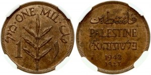 Palestine 1 Mil 1942 NGC MS 62 BN