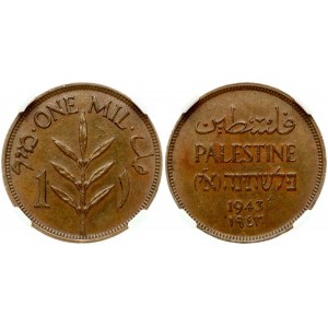Palestina 1 Mil 1943 NGC MS 63 BN
