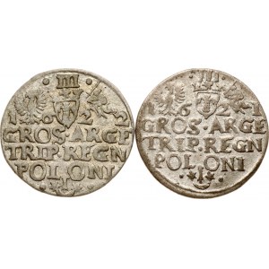Pologne Trojak 1621 &amp; 1622 Cracovie Lot de 2 pièces