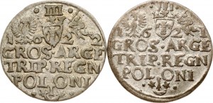 Poľsko Trojak 1621 a 1622 Krakov Šarža 2 mincí