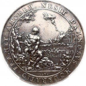 Gdanská strieborná medaila ND (cca 1635) PCGS XF Detail
