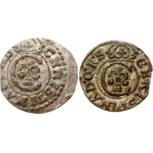 Szwedzka Liwonia Szeląg 1647 Zestaw 2 monet