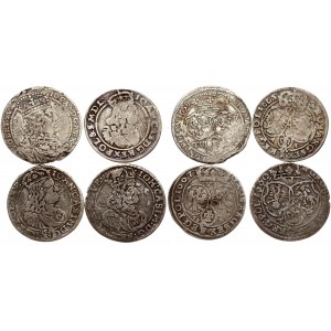 Polen Szostak 1658 - 1667 Lot von 4 Münzen