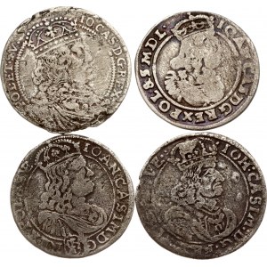 Poland Szostak 1658 - 1667 Lot of 4 coins