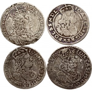 Polen Szostak 1658 - 1667 Lot von 4 Münzen