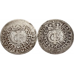 Poľsko Tymf 1665 &amp; 1666 AT Lot of 2 coins