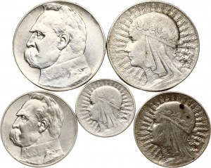 Poľsko 2 - 10 zlotých 1932-1935, 5 mincí