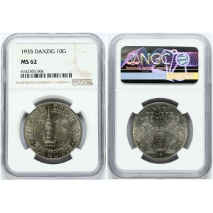 Danzig 10 Gulden 1935 NGC MS 62