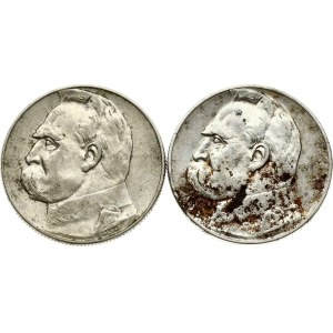 Polsko 5 Zlotých 1935, 1936 Pilsudski Sada 2 mincí