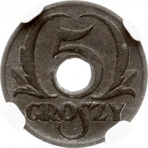 Poľsko 5 Groszy 1939 MW NGC MS 63