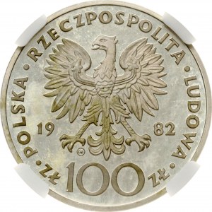 Polsko 100 zlotých 1982 Jan Pawel II NGC PF 64 ULTRA CAMEO