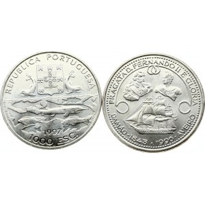 Portugal 1000 Escudos 1996 & 1997 Lot of 2 coins