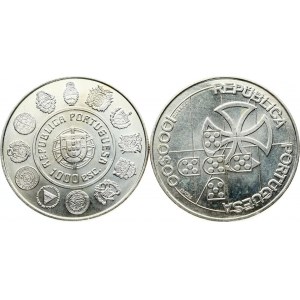 Portugal 1000 Escudos 1997 &amp; 1998 Lot de 2 pièces