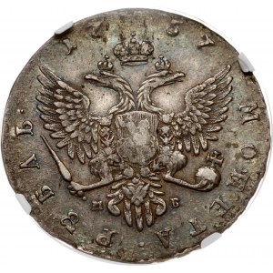 Russland Rubel 1757 ММД-МБ NGC XF 40