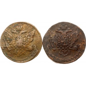 Russie 5 Kopecks 1758 &amp; 1760 Lot de 2 pièces