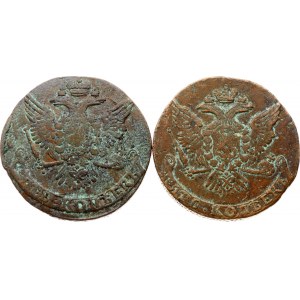 Russland 5 Kopeken 1761 Lot von 2 Münzen